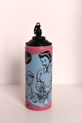 ''Let's cook'' customised empty spray can by Hutch